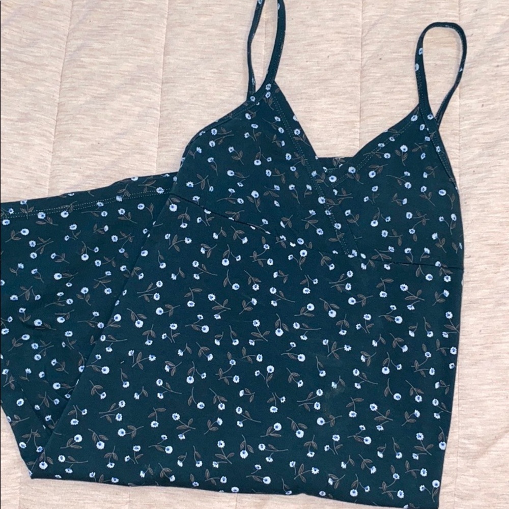 Teal/Floral Brandy Melville Mini Dress